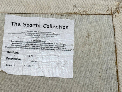 Hand Tufted Floral Rug 5x8, Light Rose Wool Carpet