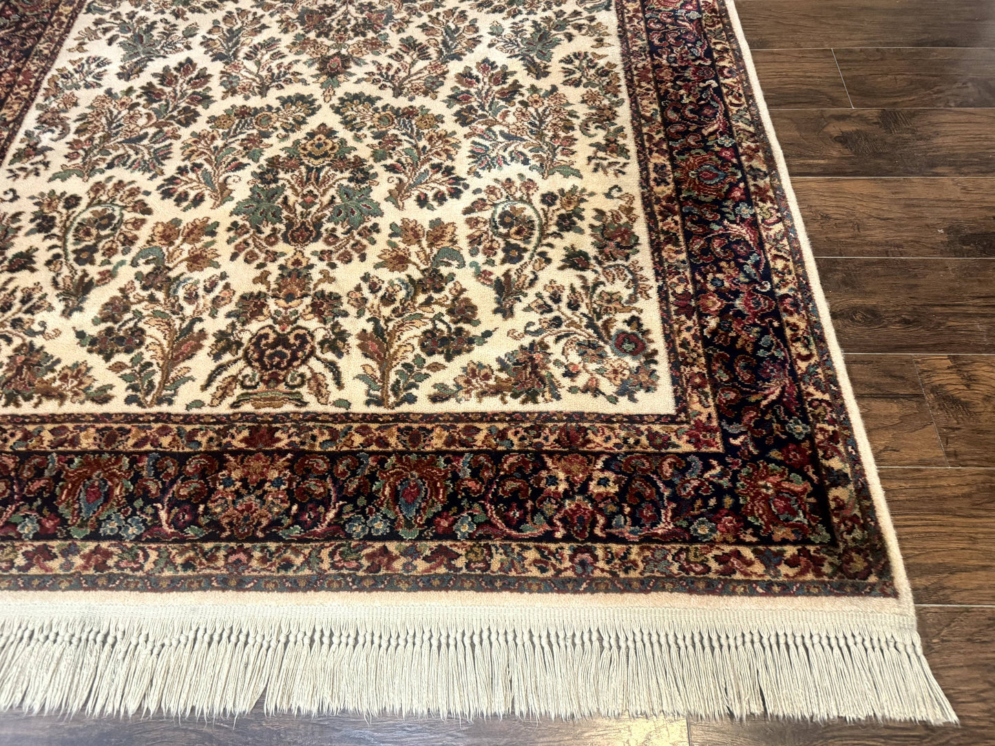 Karastan Rug 5.9 x 9, Ivory Sarouk #760, Wool Pile, Original 700 Series, Vintage