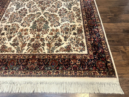 Karastan Rug 5.9 x 9, Ivory Sarouk #760, Wool Pile, Original 700 Series, Vintage