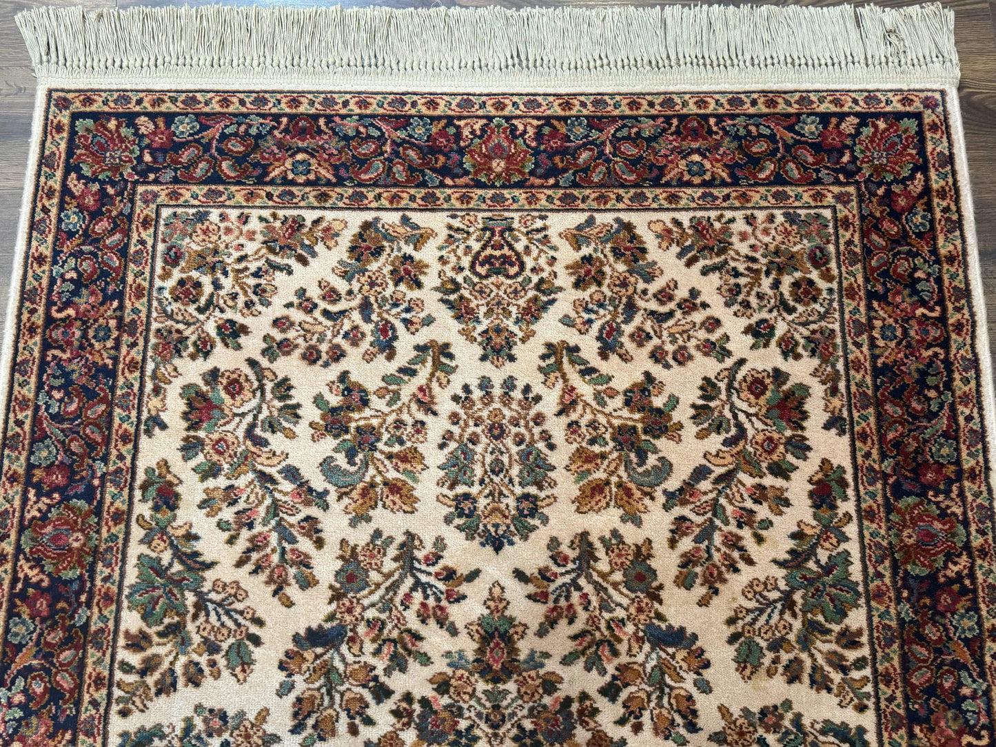 Karastan Ivory Sarouk Wool Rug 4x6 Vintage Original 700 Series