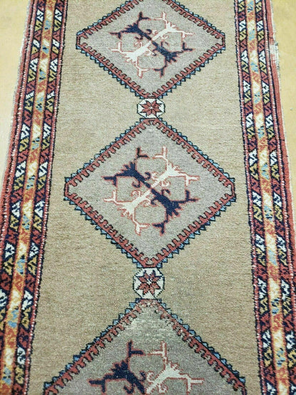 Persian Sarab Runner Rug 2x11 Antique Tribal Hand Made Camel Hair