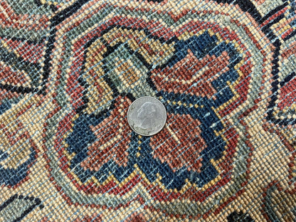 Persian Sarouk Rug 12x17, Wool Hand Knotted Antique Carpet, Dark Red, Traditional Floral Oriental Rug, 12 x 17 Extra Large Handmade Rug