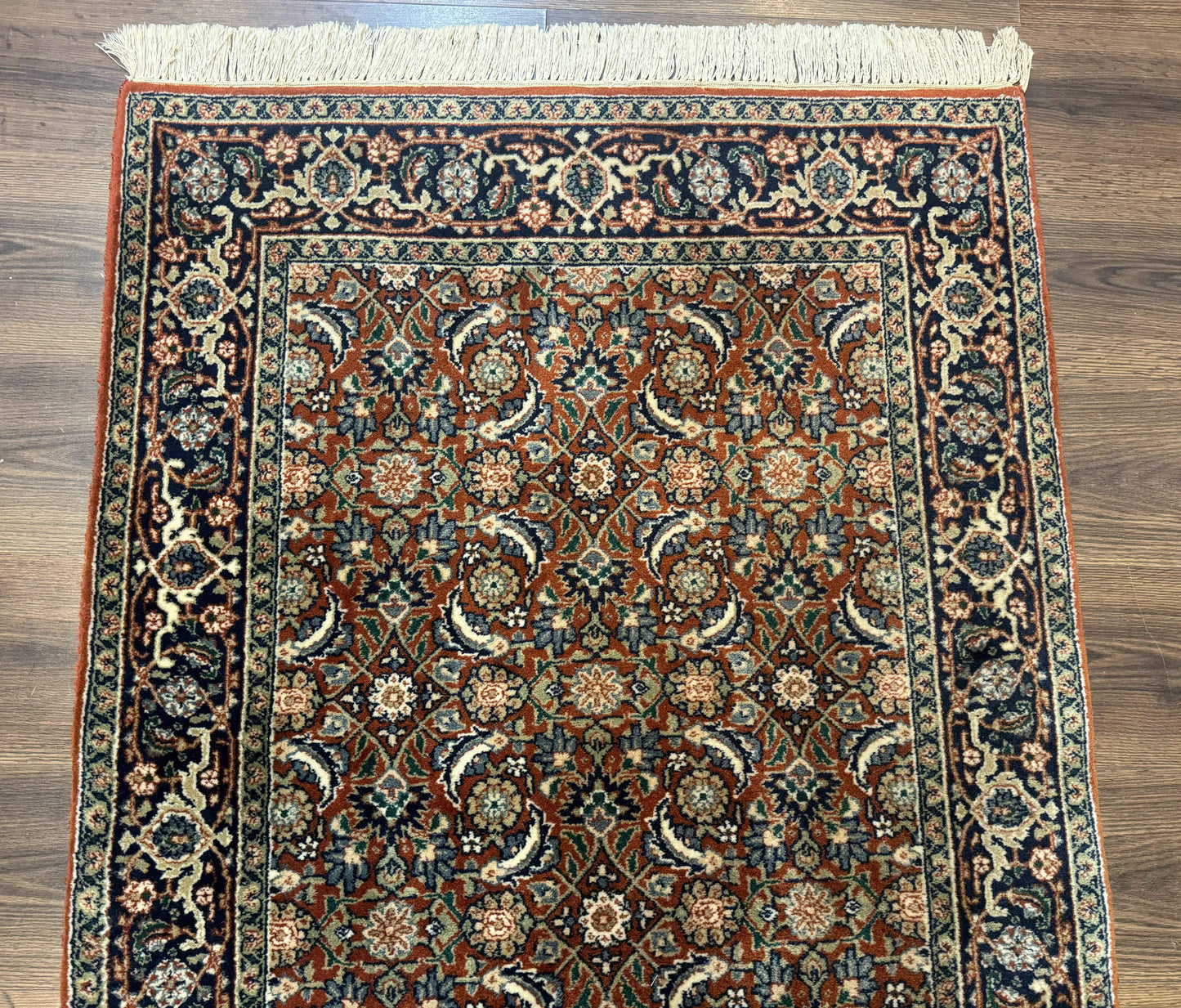 Indo Persian Bijar Rug 3x5 Red Navy Wool