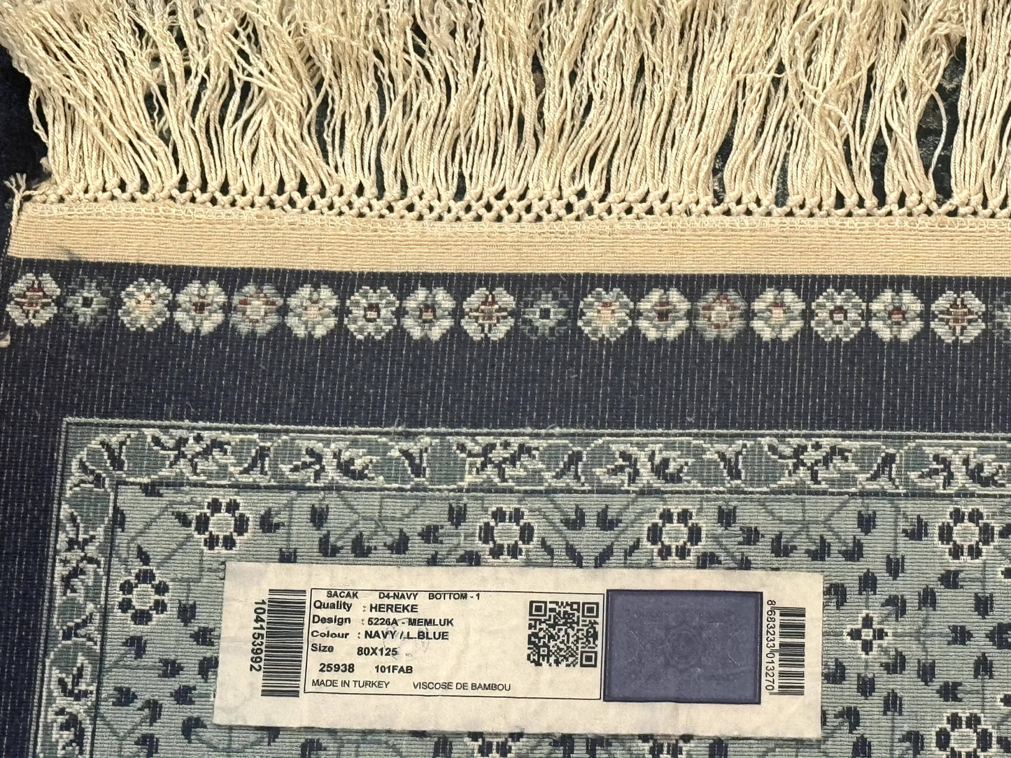 Blue Hereke Turkish Silk Rug Mamluk Bamboo Silk 2.6 By 4 Feet