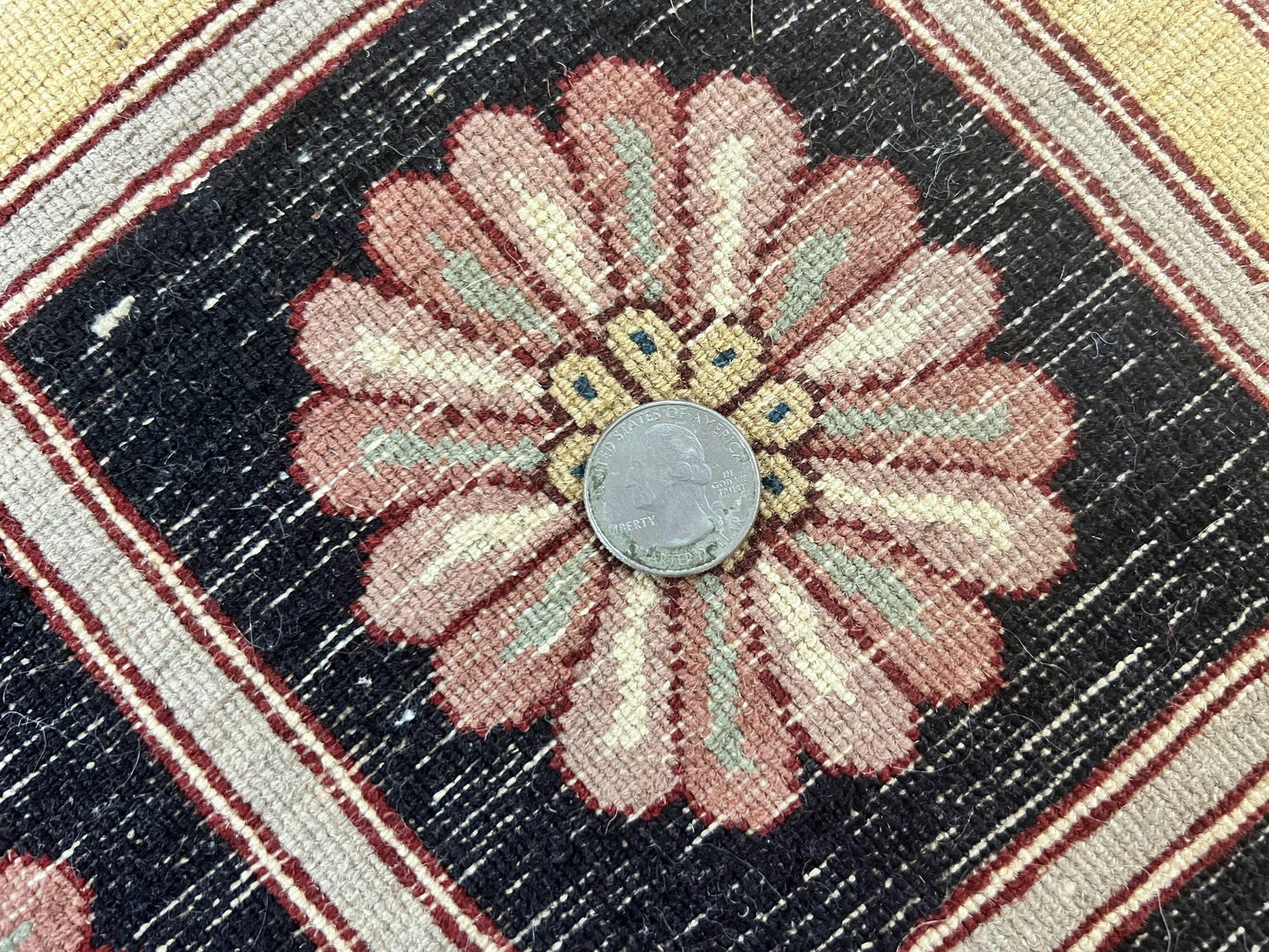 Pakistani Rug 6x9, European Aubusson Design, Wool Handmade Vintage Carpet, Dark Red, 6 x 9 Medium Sized Rug