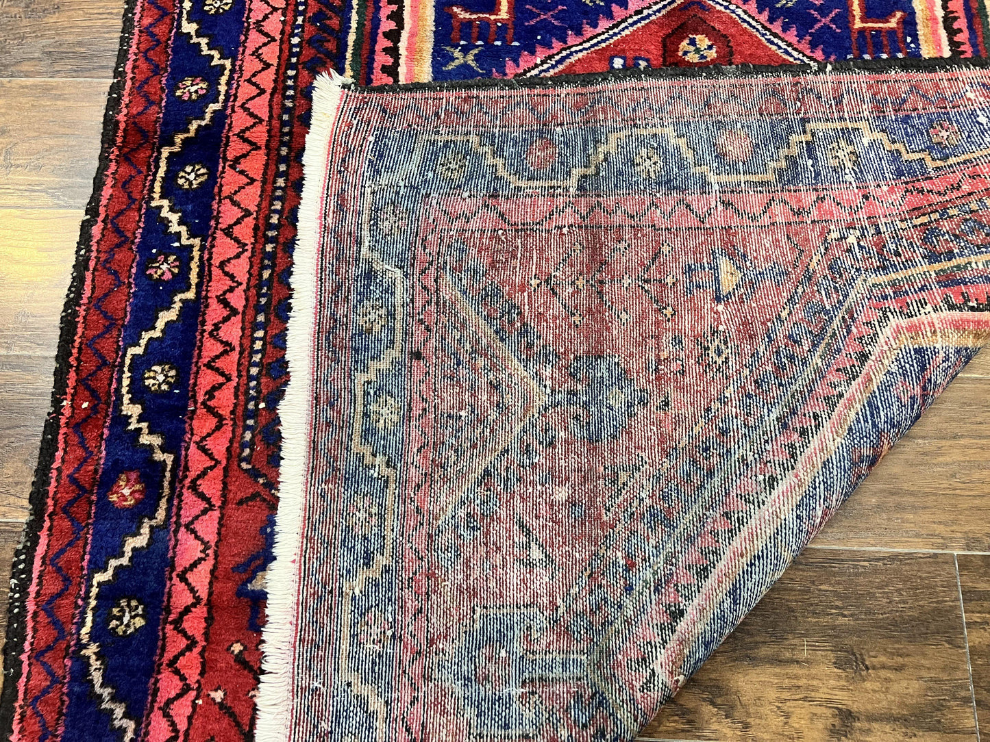 Persian Tribal Rug 5x7 Hand Knotted Wool Vintage Hamadan Nahavand Carpet Geometric Oriental