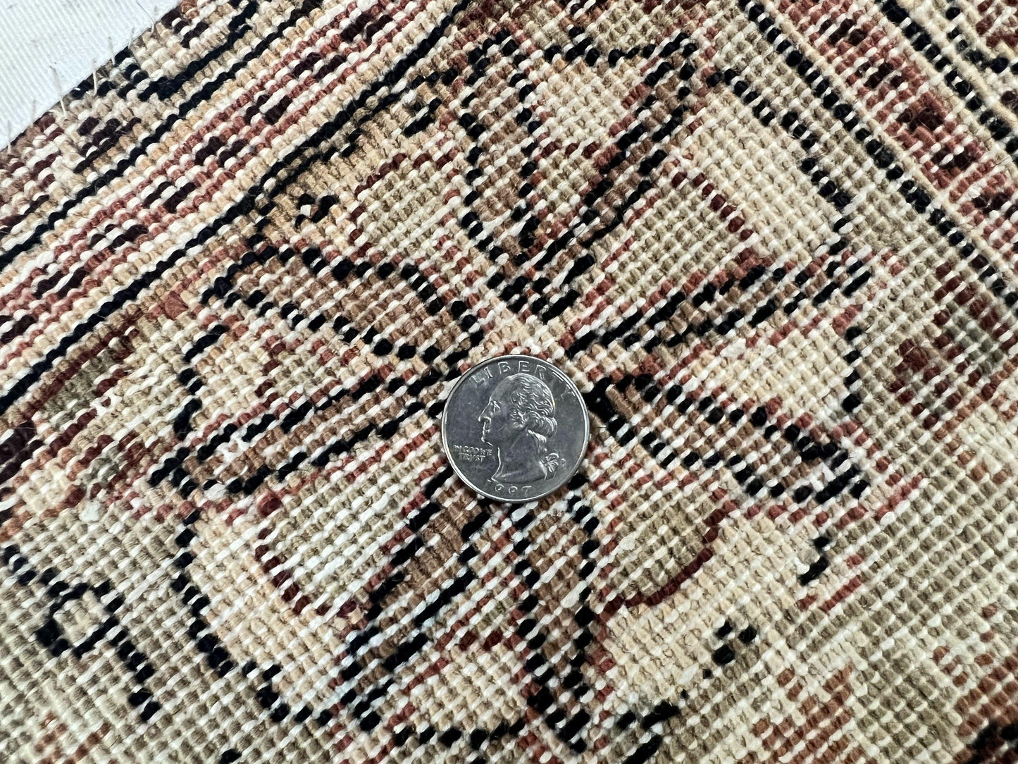 Turkish Sivas Rug 9x12, Handmade Vintage Wool Carpet, Cream Ivory