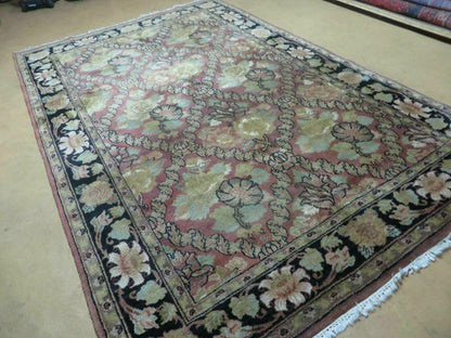 Floral Oriental Wool Rug 6x9 Handmade From India High Quality