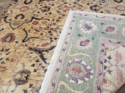 Peshawar Rug 8x10 Handmade Wool Oushak Style Farmhouse Carpet