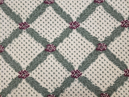 Panel Design Rug 4x5 Power-Loomed Vintage Wool and Acrylic Blend Beige and Pine Green