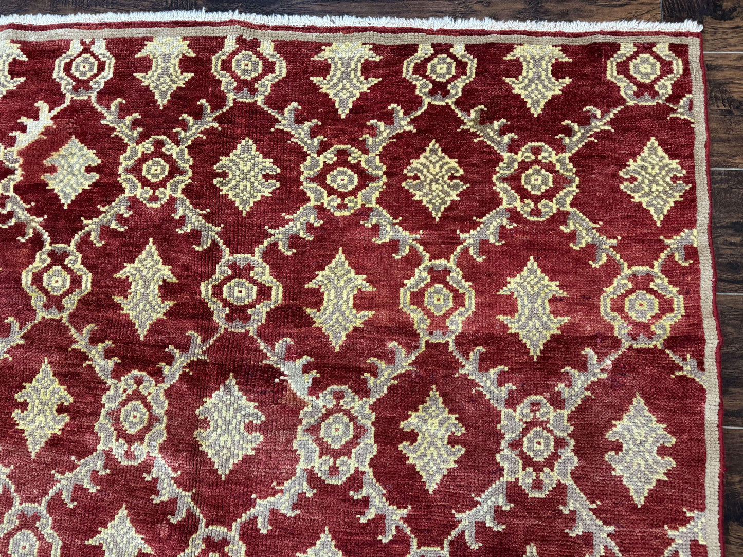 Modern Turkish Oushak Rug 5x8, Brick Red