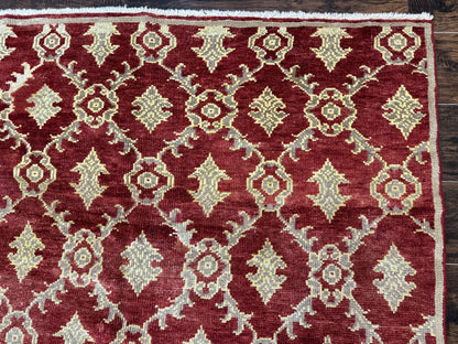 Modern Turkish Oushak Rug 5x8, Brick Red