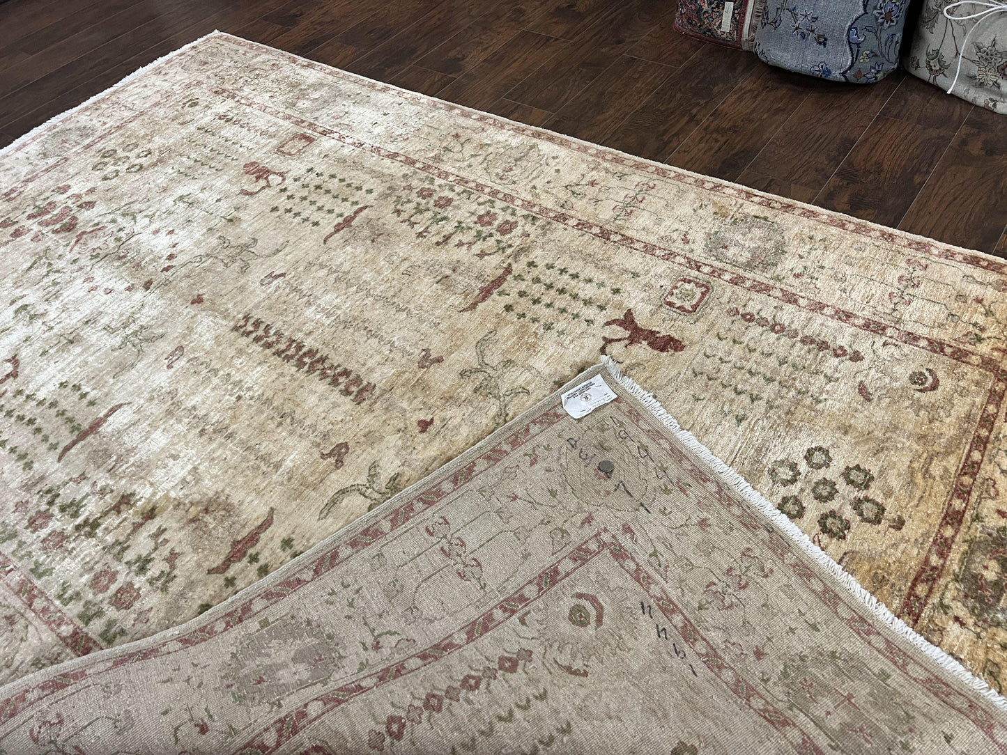 Oushak Rug Handmade Wool Peshawar Carpet For Farmhouse Decor 6x9.6