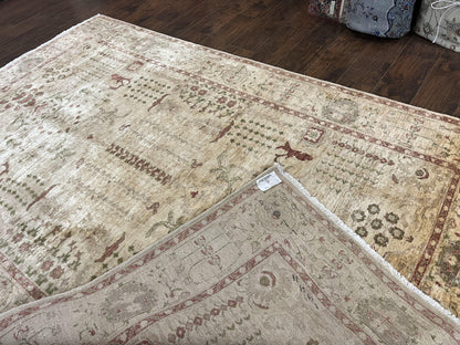 Oushak Rug Handmade Wool Peshawar Carpet For Farmhouse Decor 6x9.6