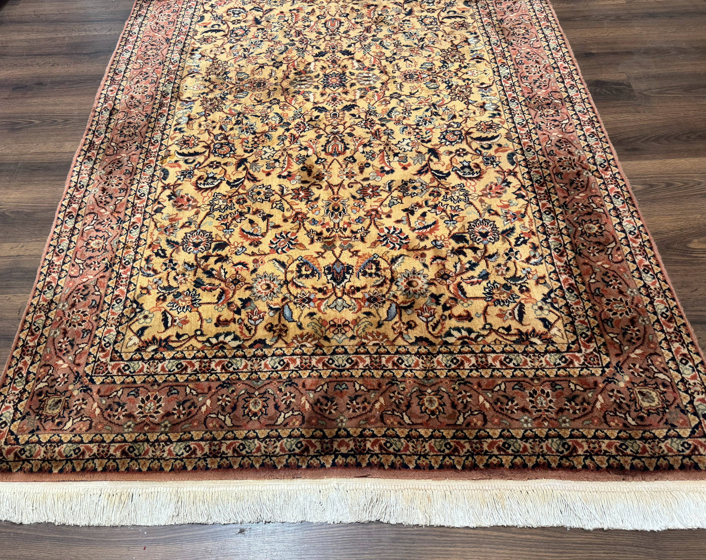 Indo Persian Rug 5x8, Light Tan/Camel, Allover Design