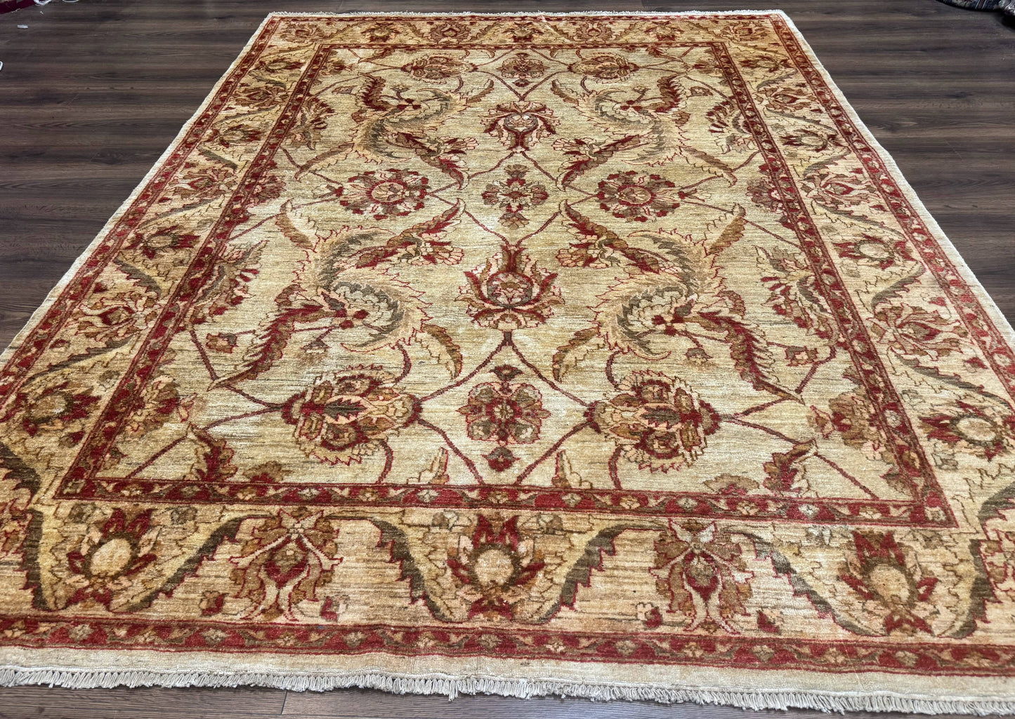 Indian Mahal Rug 7x9 Wool Handmade Area Rug