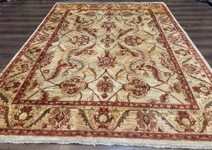 Indian Mahal Rug 7x9 Wool Handmade Area Rug