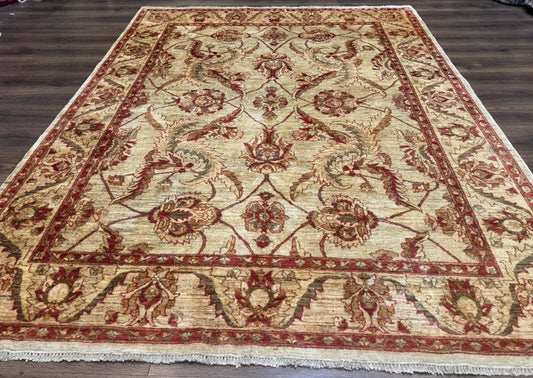 Indian Mahal Rug 7x9 Wool Handmade Area Rug