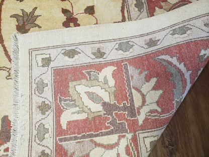 Peshawar Hand Knotted Wool Rug 9x12 Vintage 1990s One Of A Kind Garden Floral