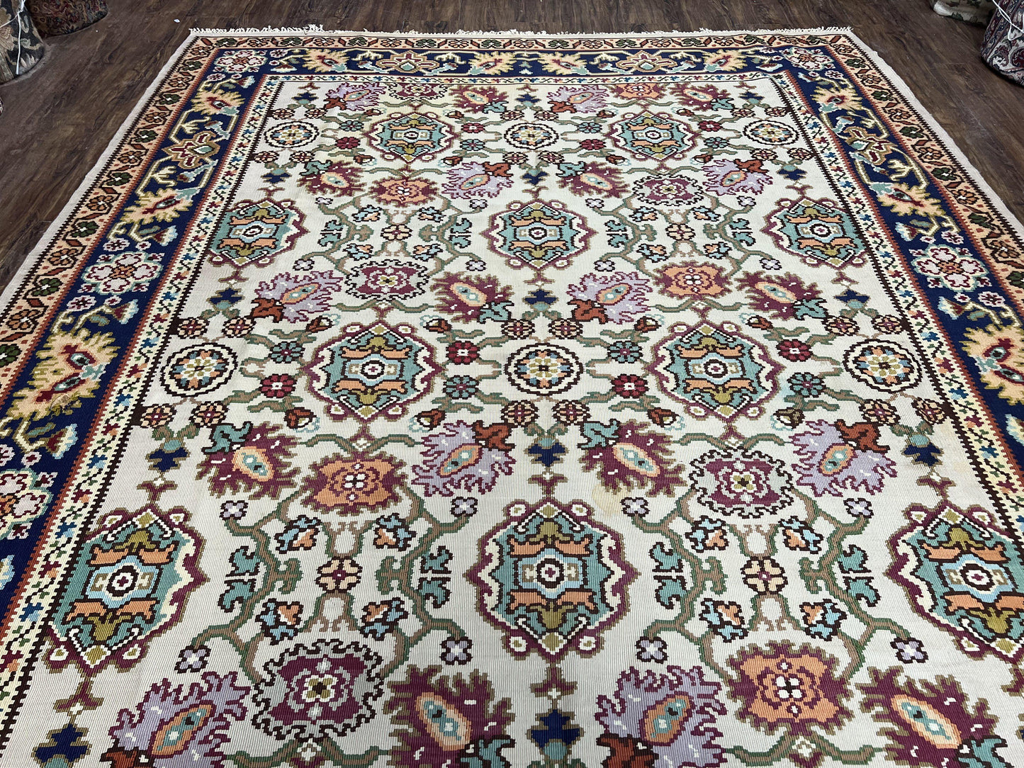 Antique Turkish Kilim Rug 7x10 Hand Woven Wool Flatweave Vintage Carpet