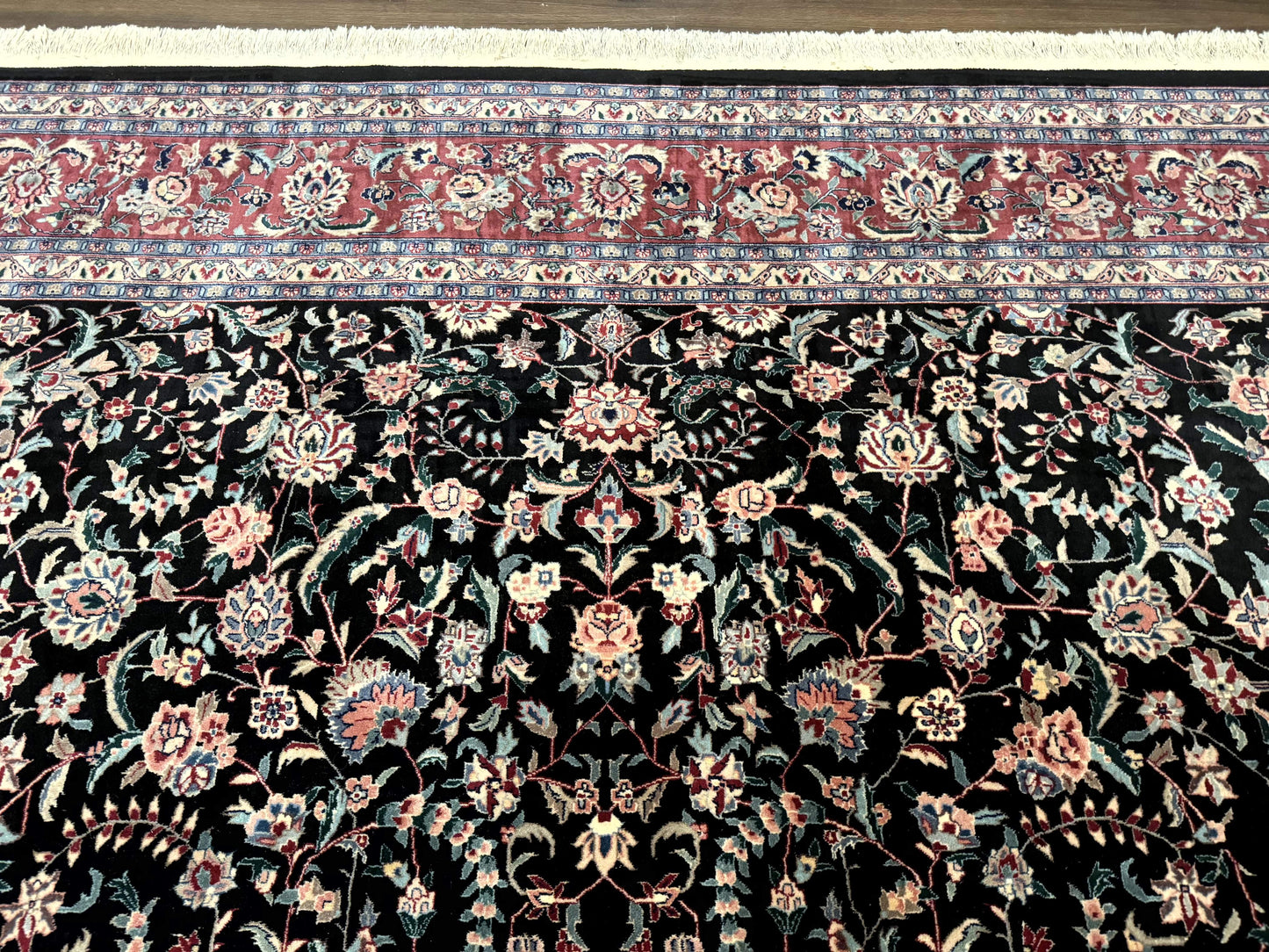 Large Sino Persian Rug 10x15, Floral Allover, Hand Knotted Wool Carpet, Fine