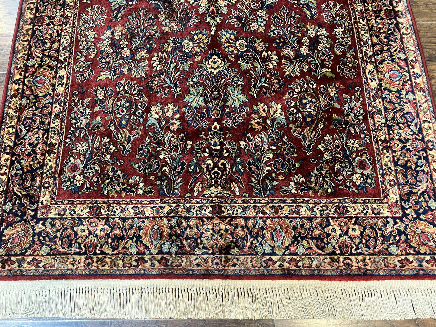 Karastan Red Sarouk Wool Rug 5.9x9 Vintage Oriental Carpet Original 700 Series