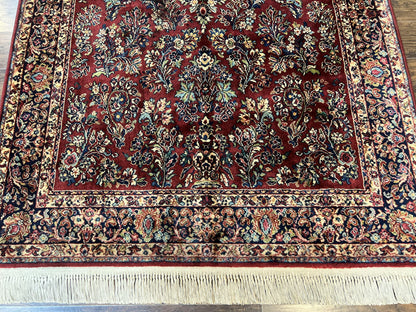 Karastan Red Sarouk Wool Rug 5.9x9 Vintage Oriental Carpet Original 700 Series