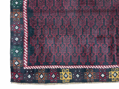 Baluchi Rug Vintage Handmade Afghan Wool Hand Knotted 3x5 Tribal Carpet
