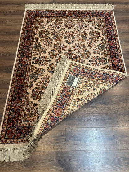 Karastan Ivory Sarouk Wool Rug 4x6 Vintage Original 700 Series