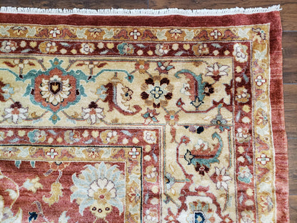 Safavieh Room Sized Rug 10x14, Wool Hand-Knotted Auburn Red & Light Gold Egyptian Mahal Oriental Carpet, 10 x 14 Large Living Room Rug