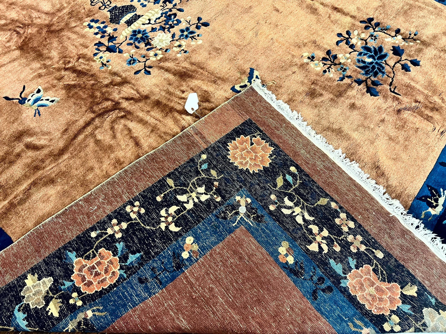 Antique Chinese Wool Rug 9x12 Hand Knotted Peking Carpet Handmade