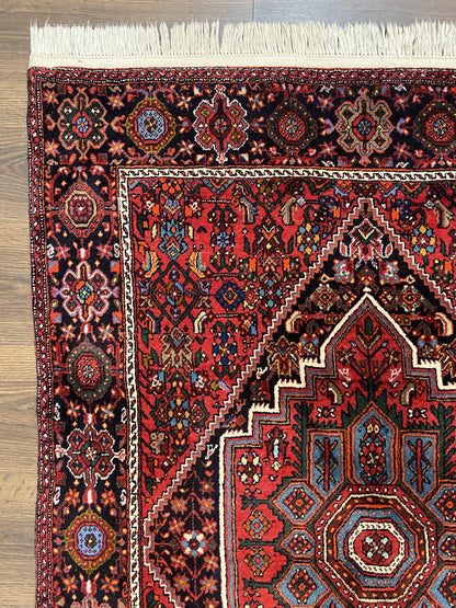 Persian Bidjar Rug 3x5 Ft Hand Knotted Wool Geometric Medallion Tribal Rug