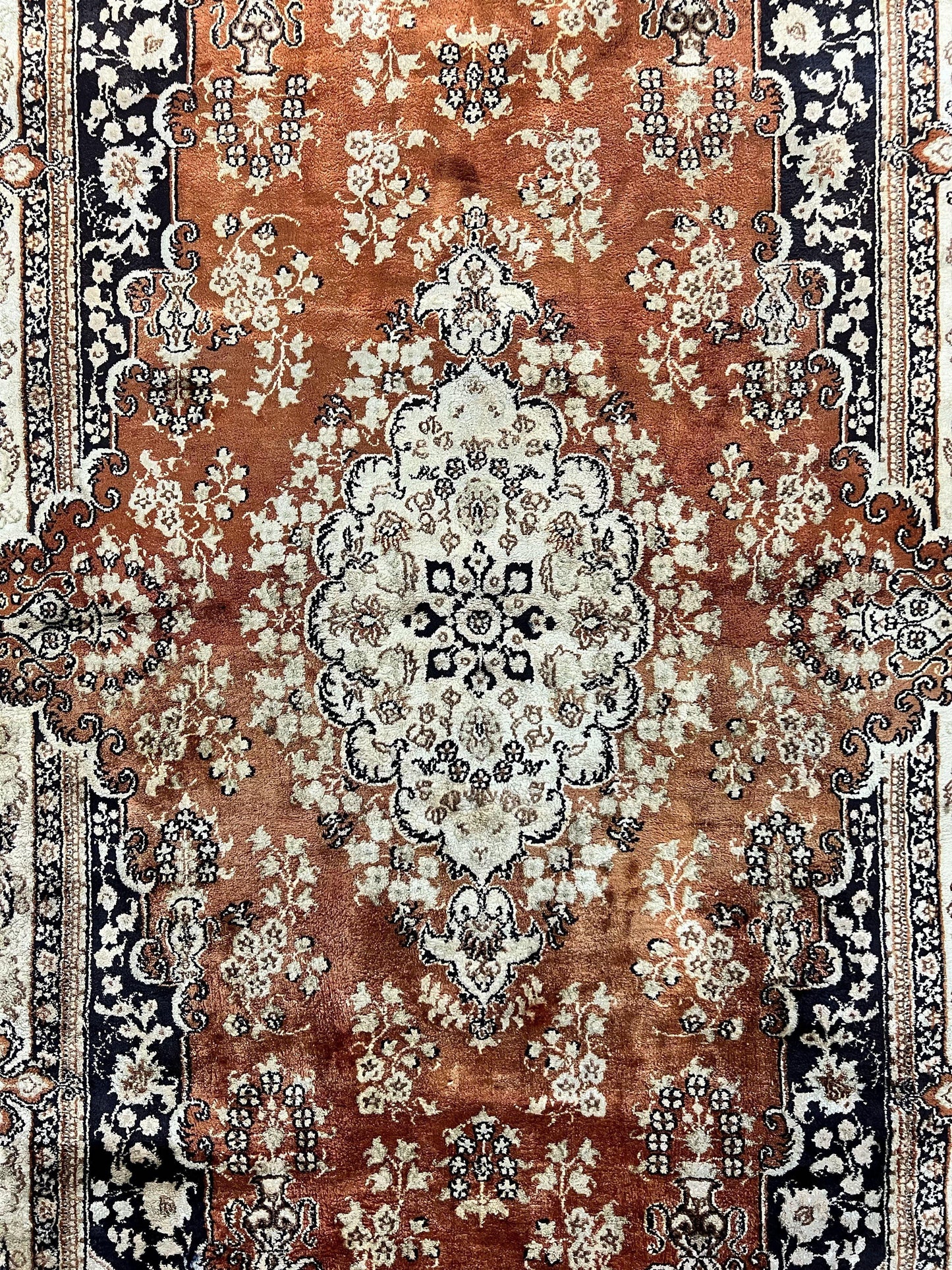 Turkish Silk Rug Hand Knotted 3x5 Floral Medallion Handmade Silk On Silk Oriental Carpet