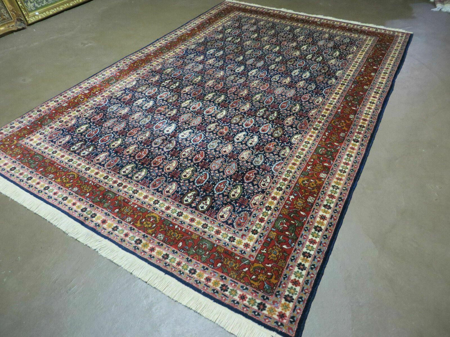 Paisley Rug Vintage India Hand Knotted Wool