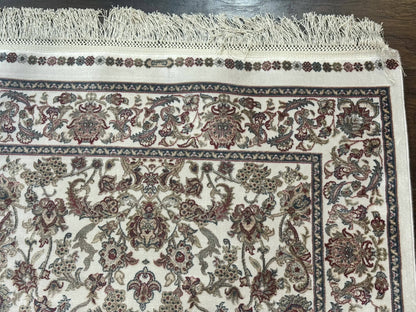 Turkish Silk Rug 2.6 x 4 Ivory Allover Floral Design Bamboo Silk
