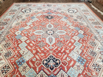 Turkish Handmade Wool Rug 8x11 Geometric Decorative Area Rug