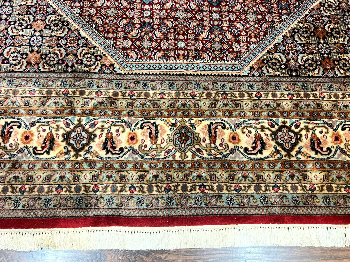 Bidjar Rug Square 10x10 Indo Persian Handmade Wool Carpet Red Vintage