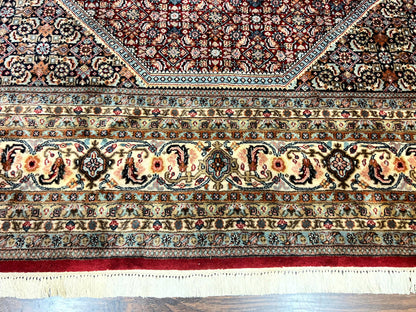 Bidjar Rug Square 10x10 Indo Persian Handmade Wool Carpet Red Vintage