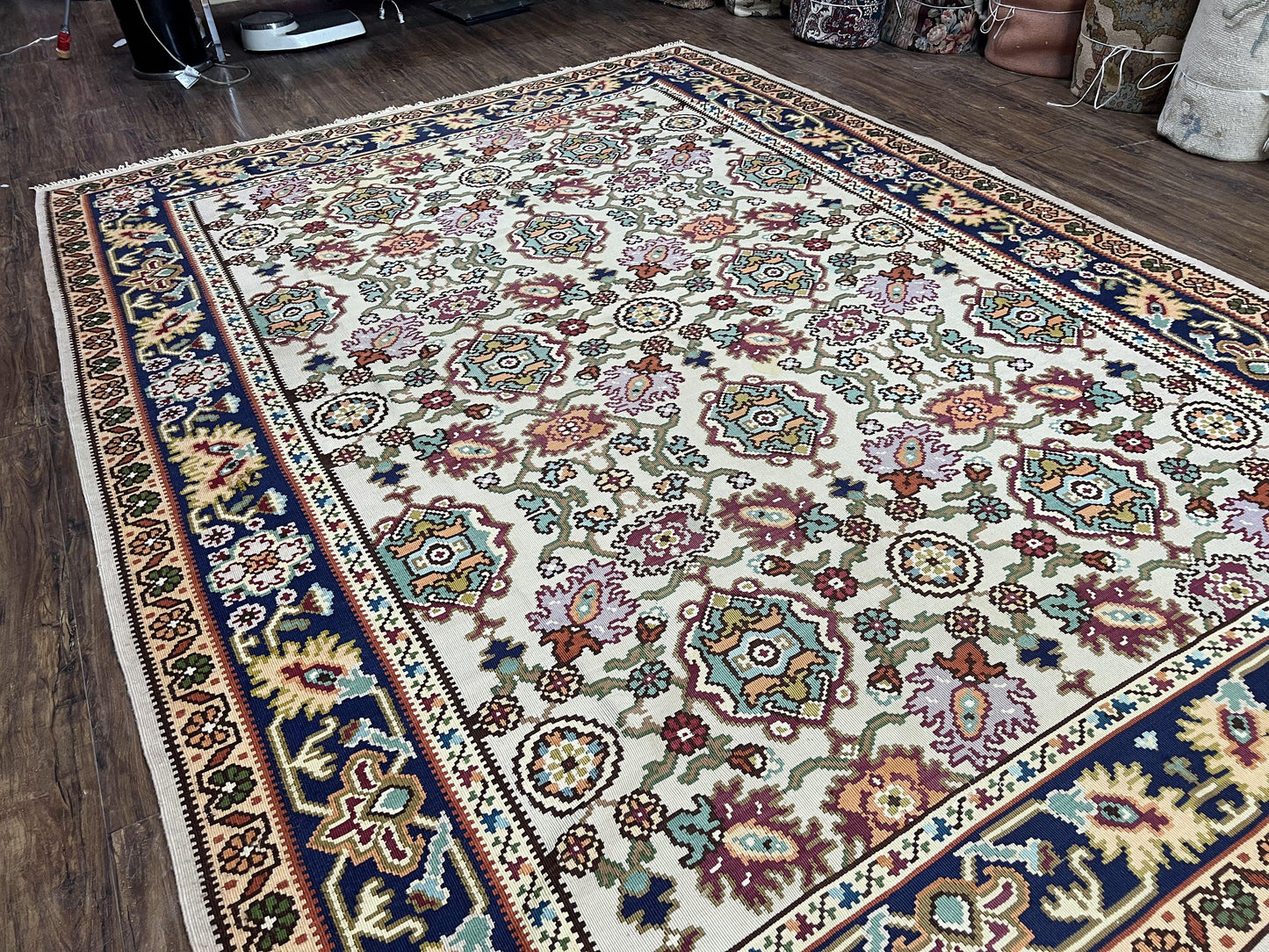 Antique Turkish Kilim Rug 7x10 Hand Woven Wool Flatweave Vintage Carpet