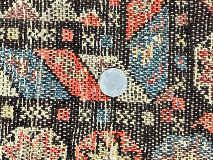 Antique Persian Rug 4x7 Handmade Sarab Tribal Wool Runner Open Field Rainbow Border