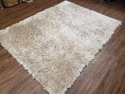 Ivory Shag Rug 6x7, Flokati Carpet, Shaggy Soft Plush Pile Area Rug, Modern Contemporary