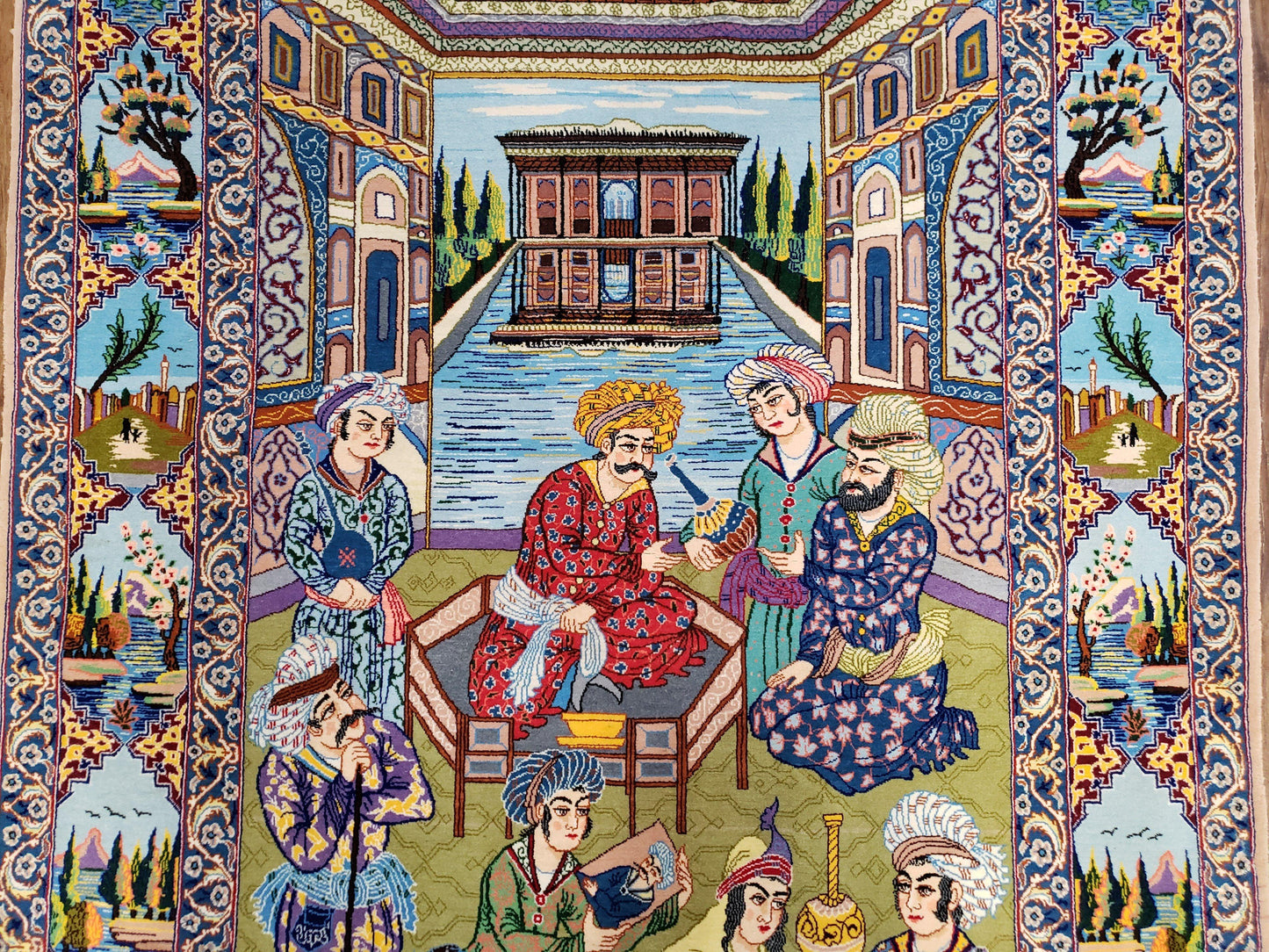 Persian Isfahan Pictorial Rug 3x5 – Kork Wool on Silk