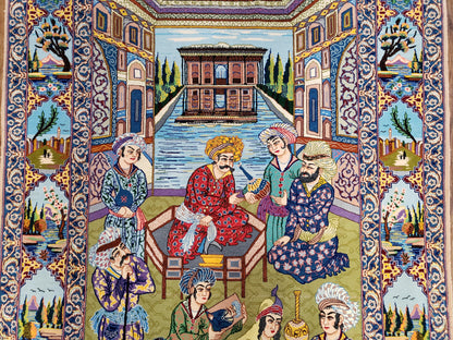 Persian Isfahan Pictorial Rug 3x5 – Kork Wool on Silk