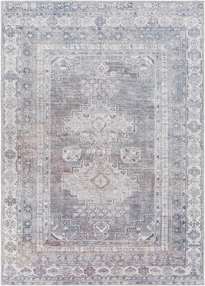 Washable Gray Tumble Dry Rug - Baltinglass Collection Durable Style
