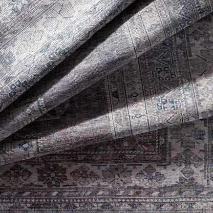 Washable Gray Tumble Dry Rug - Baltinglass Collection Durable Style