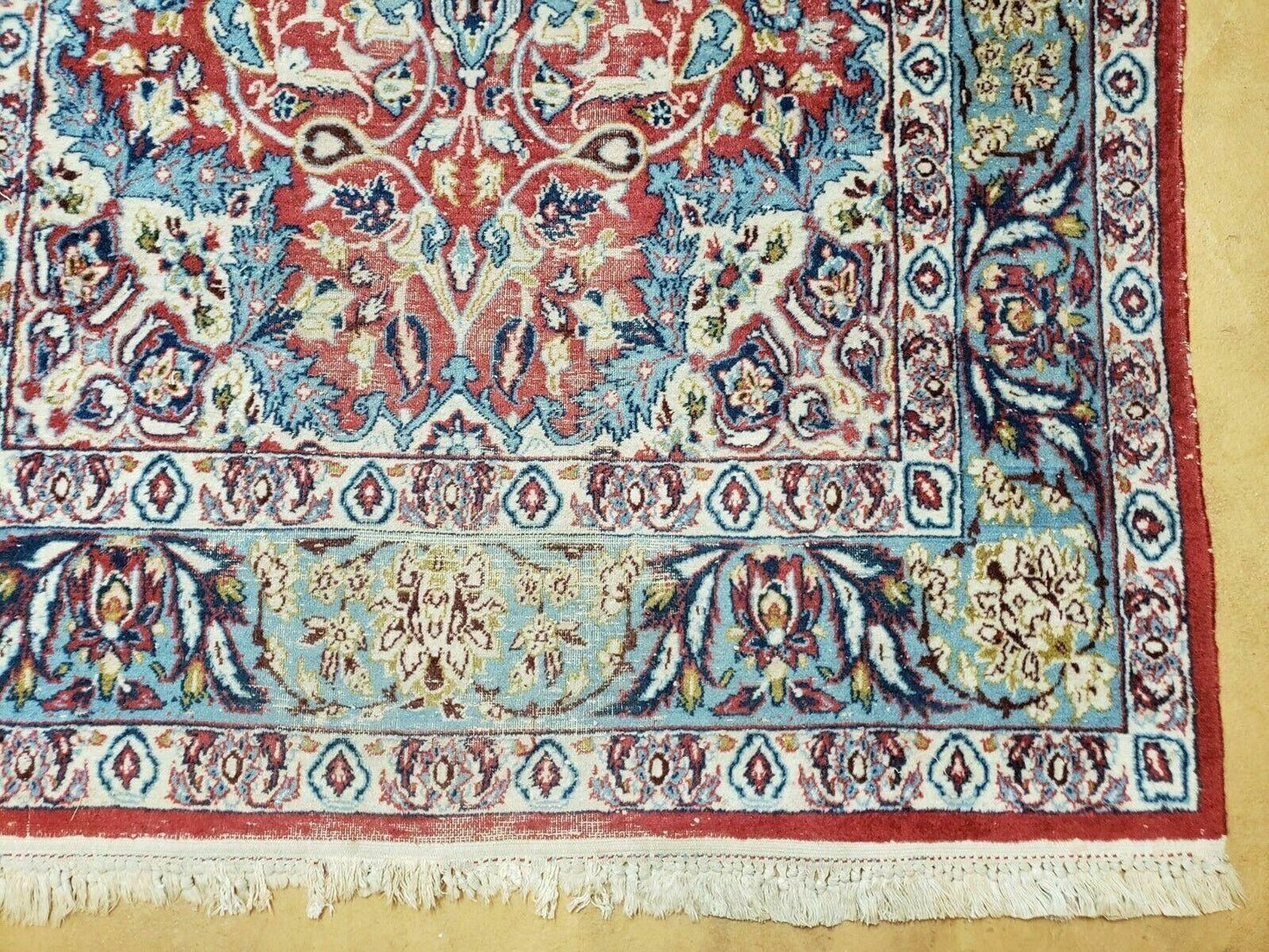 Vintage Turkish Handwoven Wool Rug 3 Ft 5 In By 5 Ft 8 In With Vegetable Dyes