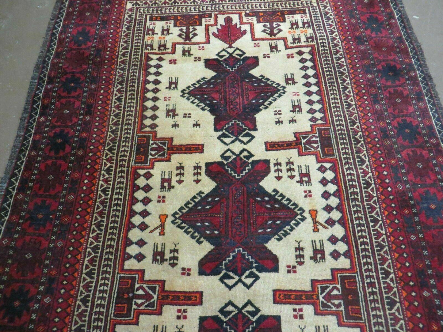 Vintage Turkoman Bokhara Wool Rug Handmade In Pakistan 46 By 82 Inches Natural Colors