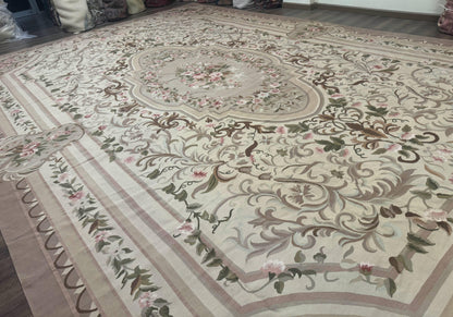Aubusson Rug Palace Sized 13 X 20 Flatweave Oversized European Design