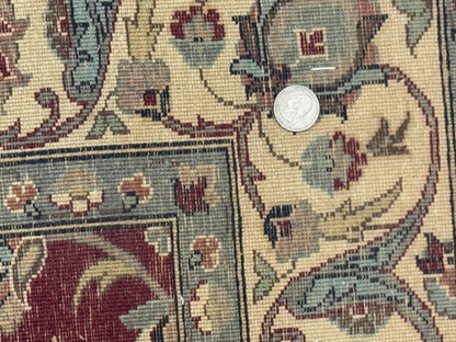 Pak Persian Rug 4x6, Floral Allover, Vintage Wool Carpet, Plum and Ivory