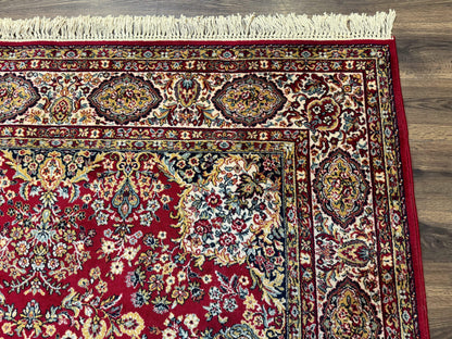 Persian Wool Rug 7x10, Couristan Carpet, Belgium Power Loomed Rug, Red, Floral, Traditional